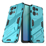 For OPPO Reno8 Pro Punk Armor 2 in 1 PC + TPU Shockproof Phone Case with Invisible Holder(Blue)