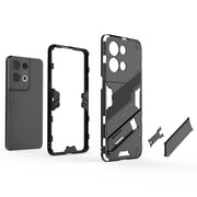 For OPPO Reno8 Pro Punk Armor 2 in 1 PC + TPU Shockproof Phone Case with Invisible Holder(Blue)