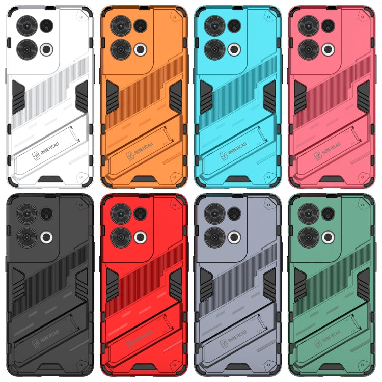 For OPPO Reno8 Pro Punk Armor 2 in 1 PC + TPU Shockproof Phone Case with Invisible Holder(Blue)