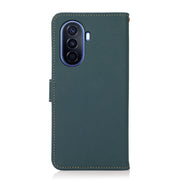 For Huawei nova Y70 Plus KHAZNEH Custer Genuine Leather RFID Phone Case(Green)