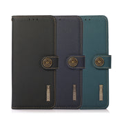 For Huawei nova Y70 Plus KHAZNEH Custer Genuine Leather RFID Phone Case(Green)