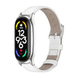 For Xiaomi Mi Band 7 / 7 NFC MIJOBS Plus Genuine Leather Watch Band(White Silver) - Watch Bands by MIJOBS