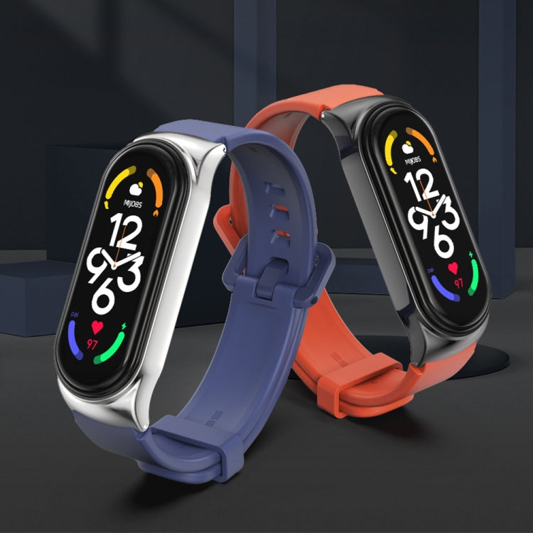For Xiaomi Mi Band 7 / 7 NFC MIJOBS CS Metal Case + Silicone Watch Band(Orange Gold) - Watch Bands by MIJOBS