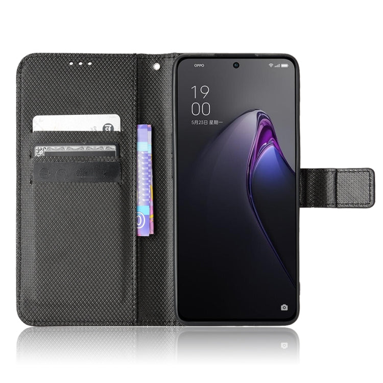 For OPPO Reno8 Pro Diamond Texture Leather Phone Case(Black)