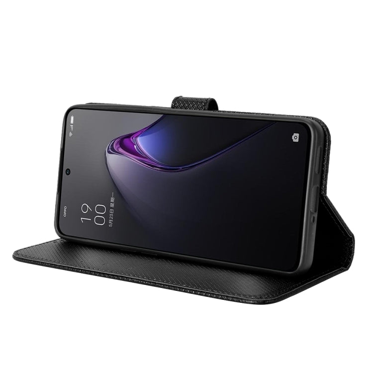 For OPPO Reno8 Pro Diamond Texture Leather Phone Case(Black)