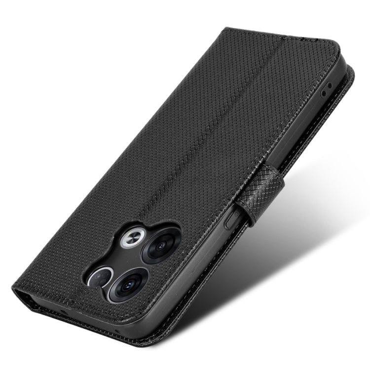For OPPO Reno8 Pro Diamond Texture Leather Phone Case(Black)