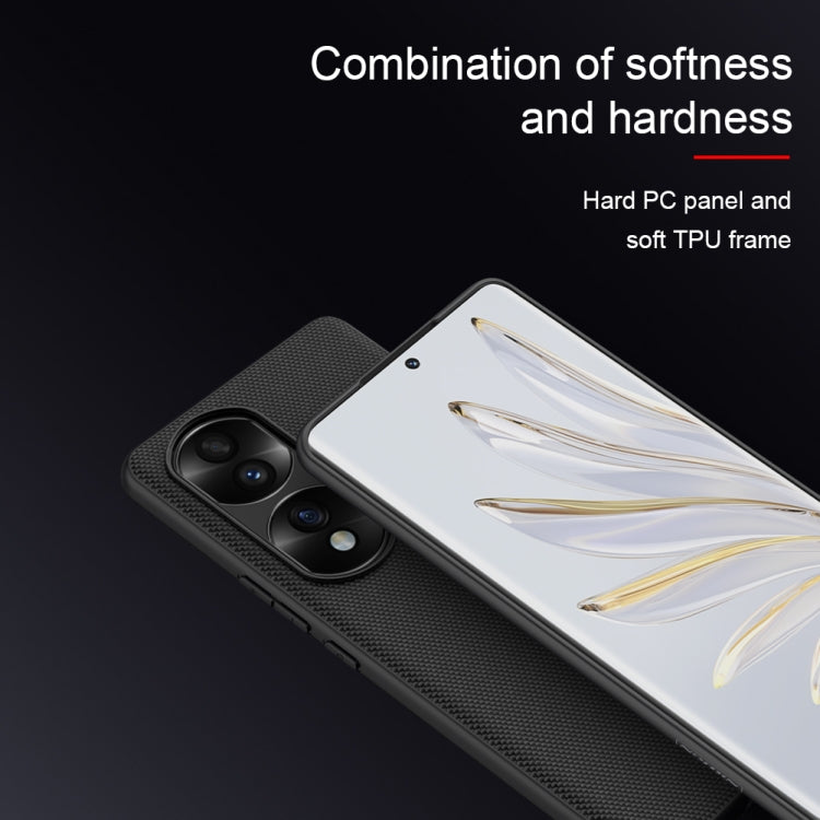 For Honor 70 Pro/70 Pro + NILLKIN 3D Textured Nylon Fiber TPU Phone Case(Black)