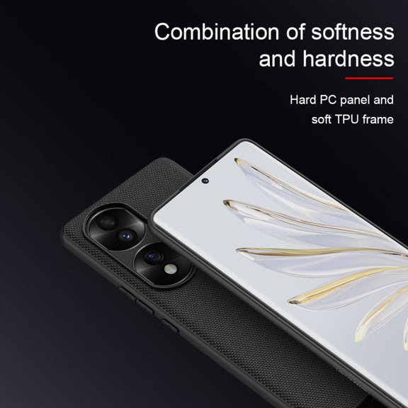 For Honor 70 Pro/70 Pro + NILLKIN 3D Textured Nylon Fiber TPU Phone Case(Black)