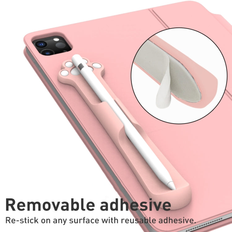Stylus Silicone Magnetic Cartoon Pen Holder For Apple Pencil 1/2(Pink Cat Paw)