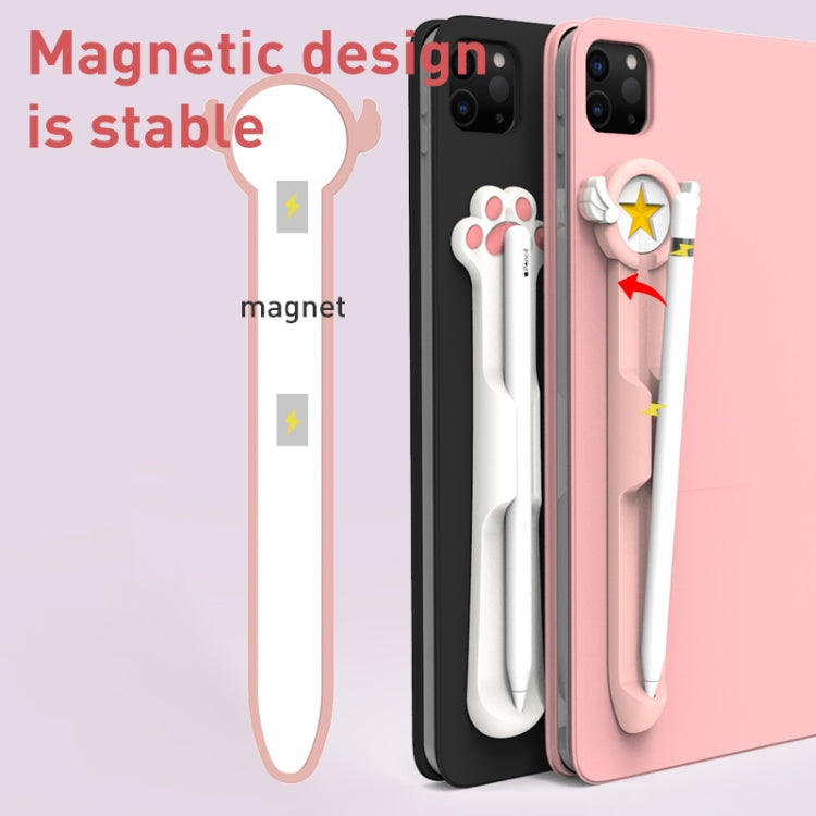 Stylus Silicone Magnetic Cartoon Pen Holder For Apple Pencil 1/2(Pink Magic Wand)