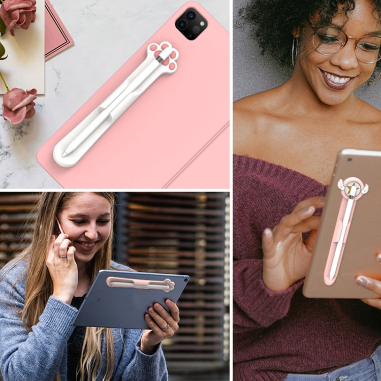Stylus Silicone Magnetic Cartoon Pen Holder For Apple Pencil 1/2(Pink Magic Wand)