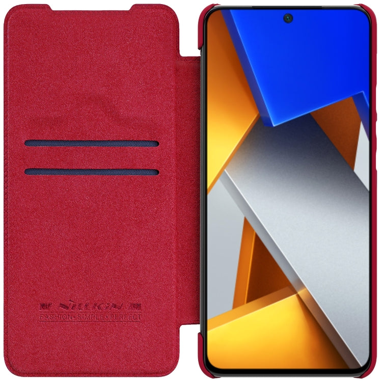 For Xiaomi Poco M4 Pro NILLKIN QIN Series Crazy Horse Texture Leather Phone Case(Red)