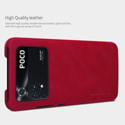 For Xiaomi Poco M4 Pro NILLKIN QIN Series Crazy Horse Texture Leather Phone Case(Red)