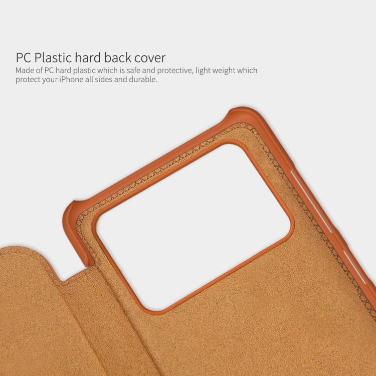 For Xiaomi Poco M4 Pro NILLKIN QIN Series Crazy Horse Texture Leather Phone Case(Brown)