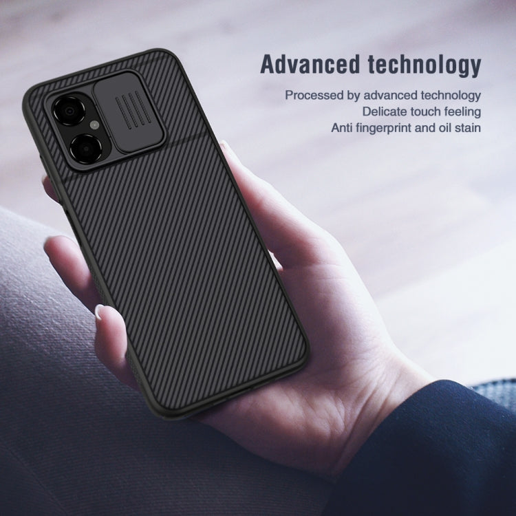 For Xiaomi Poco M4 5G NILLKIN Black Mirror Series Camshield PC Phone Case(Blue)