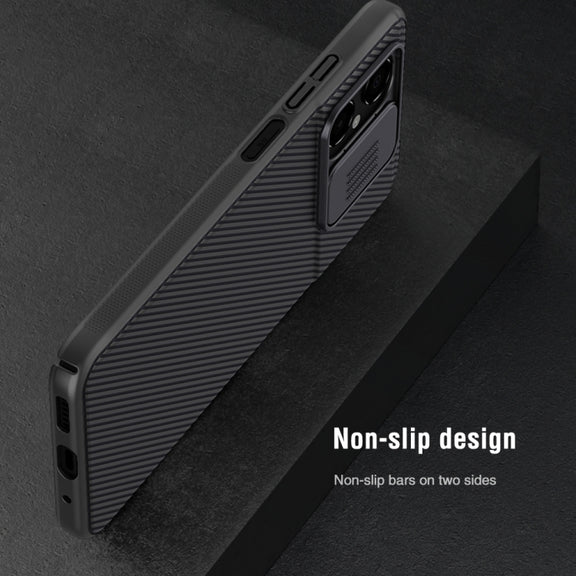 For Xiaomi Poco M4 5G NILLKIN Black Mirror Series Camshield PC Phone Case(Blue)