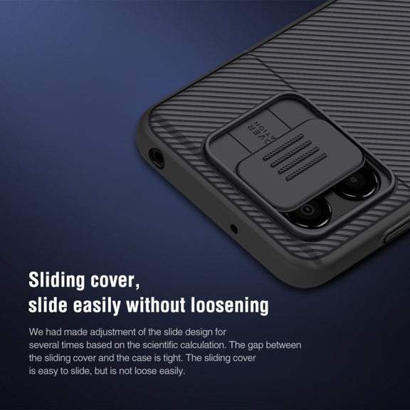 For Xiaomi Poco M4 5G NILLKIN Black Mirror Series Camshield PC Phone Case(Blue)