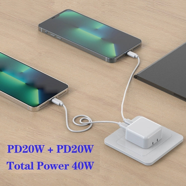 40W Dual PD USB-C / Type-C Charger for iPhone / iPad Series, AU Plug
