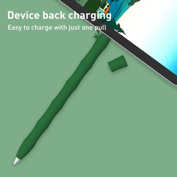 LOVE MEI Bamboo Liquid Silicone Gel Stylus Pen Protective Case For Apple Pencil 2(Light Green)