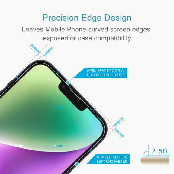 For iPhone 14 Plus 10pcs 0.26mm 9H 2.5D Tempered Glass Film