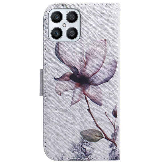 For Honor X8 Coloured Drawing Leather Phone Case(Magnolia Flower)