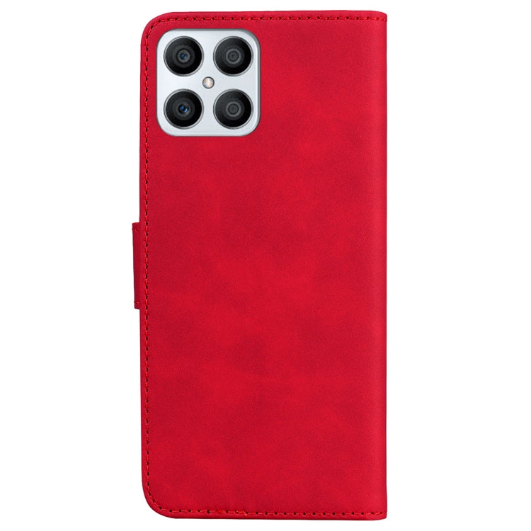 For Honor X8 Skin Feel Pure Color Flip Leather Phone Case(Red)