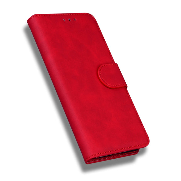 For Honor X8 Skin Feel Pure Color Flip Leather Phone Case(Red)