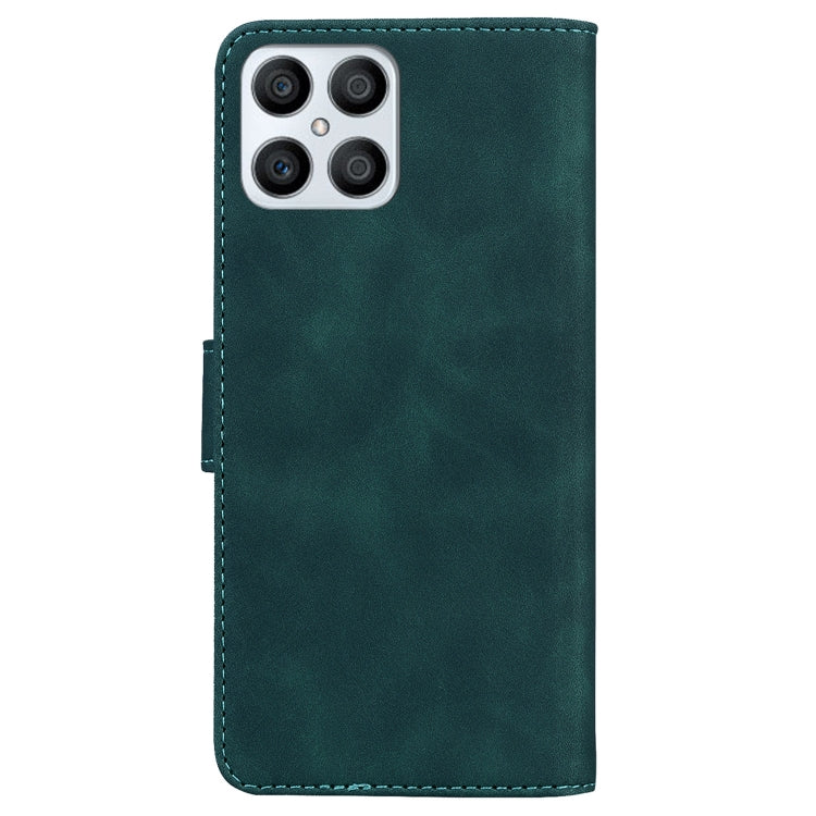 For Honor X8 Skin Feel Pure Color Flip Leather Phone Case(Green)