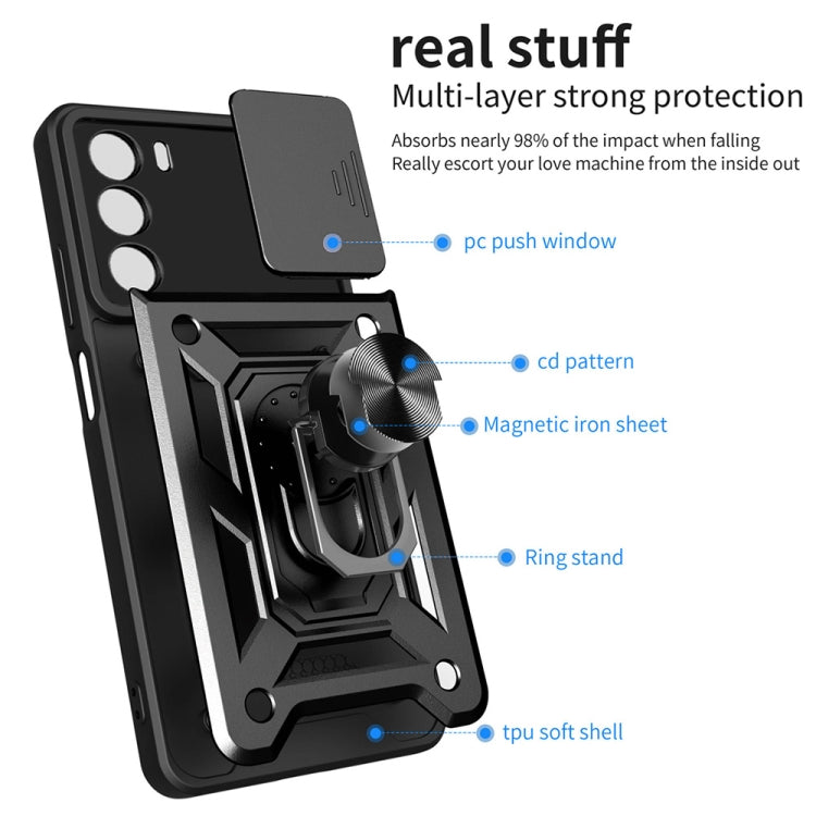 For Motorola Moto G200 5G / Edge S30 Sliding Camera Cover Design TPU+PC Phone Case(Green)