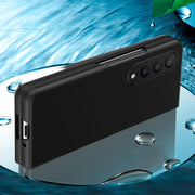 For Samsung Galaxy Z Fold4 Big Hole Fuel Injection PC Skin Feel Phone Case(Black)