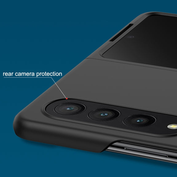 For Samsung Galaxy Z Fold4 Big Hole Fuel Injection PC Skin Feel Phone Case(Black)