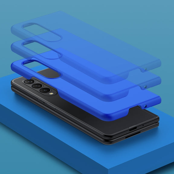For Samsung Galaxy Z Fold4 Big Hole Fuel Injection PC Skin Feel Phone Case(Black)