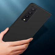 For Samsung Galaxy Z Fold4 Big Hole Fuel Injection PC Skin Feel Phone Case(Black)