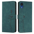 For Samsung Galaxy A03 Core Skin Feel Heart Pattern Leather Phone Case(Green) - Galaxy Phone Cases by PMC TechLife | Online Shopping South Africa | PMC TechLife | Buy Now Pay Later Mobicred
