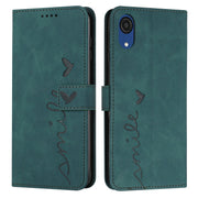 For Samsung Galaxy A03 Core Skin Feel Heart Pattern Leather Phone Case(Green)