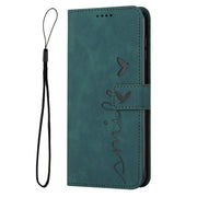 For Samsung Galaxy A03 Core Skin Feel Heart Pattern Leather Phone Case(Green)