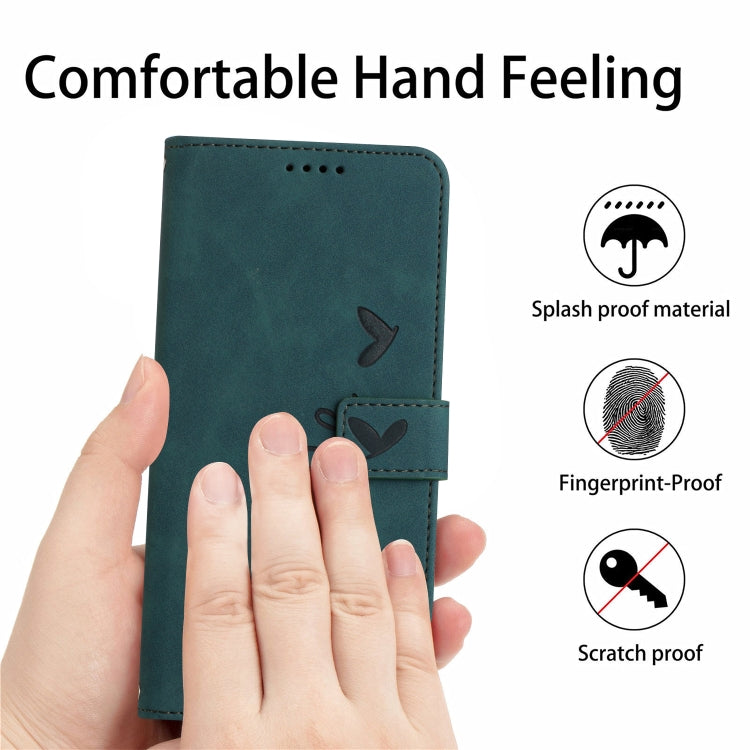 For Samsung Galaxy A03 Core Skin Feel Heart Pattern Leather Phone Case(Green)