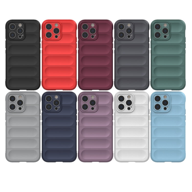 For iPhone 14 Pro Max Magic Shield TPU + Flannel Phone Case (Red)