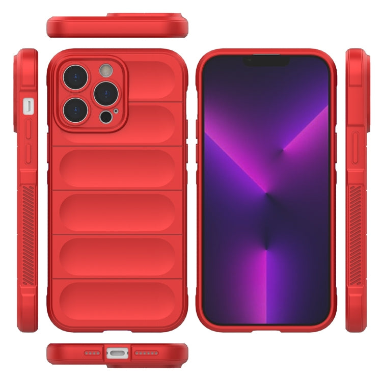 For iPhone 14 Pro Max Magic Shield TPU + Flannel Phone Case (Grey)