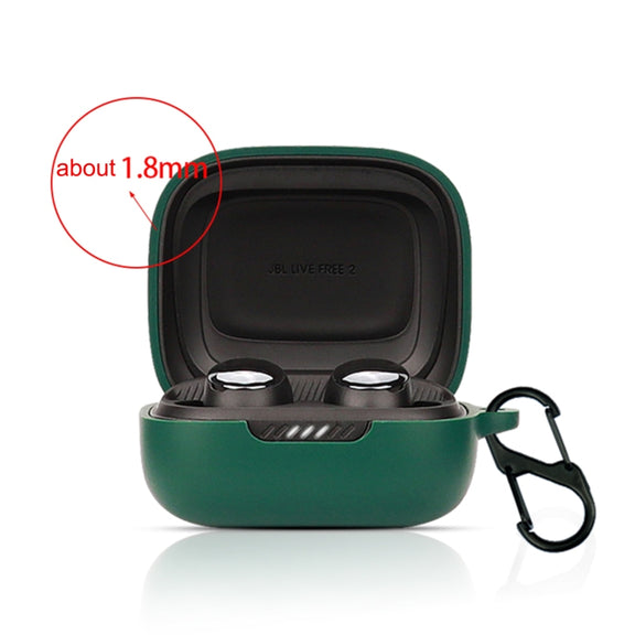 Bluetooth Earphone Silicone Protective Case For JBL Live Free 2 TWS(Dark Green)