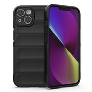 For iPhone 14 Magic Shield TPU + Flannel Phone Case (Black)