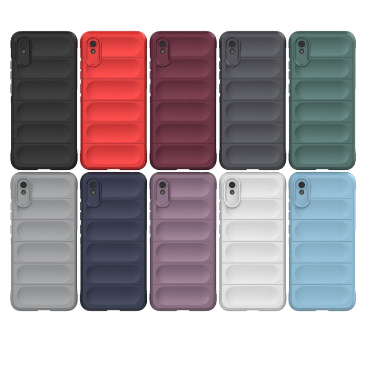 For Xiaomi Redmi 9A Magic Shield TPU + Flannel Phone Case(Light Blue)