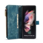 For Samsung Galaxy Z Fold3 5G CaseMe C30 Multifunctional Phone Leather Phone Case(Blue)