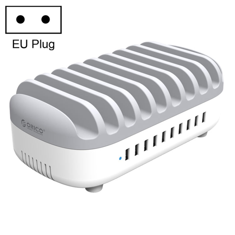 ORICO DUK-10P-DX 120W 5V 2.4A 10 Ports USB Charging Station, EU Plug(White)