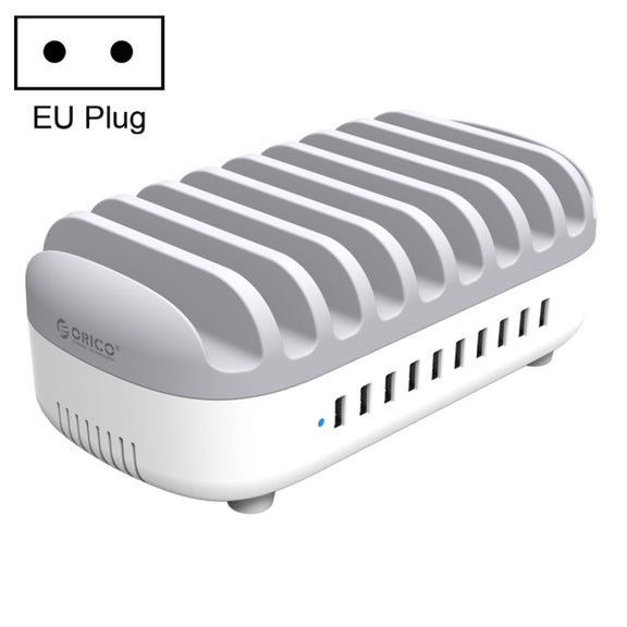 ORICO DUK-10P-DX 120W 5V 2.4A 10 Ports USB Charging Station, EU Plug(White)