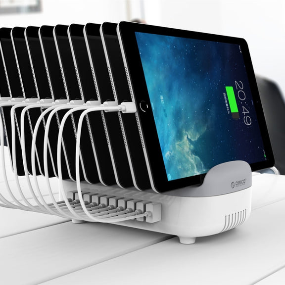 ORICO DUK-10P-DX 120W 5V 2.4A 10 Ports USB Charging Station, EU Plug(White)
