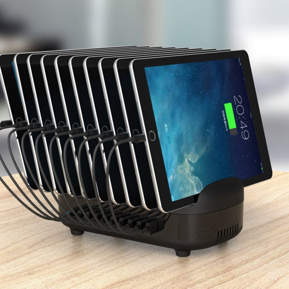 ORICO DUK-10P-DX 120W 5V 2.4A 10 Ports USB Charging Station, US Plug(Black)