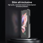 For Samsung Galaxy Z Fold4 5G LC.IMEEKE Shock-resistant Plain Leather All-inclusive Protective Case(Black)