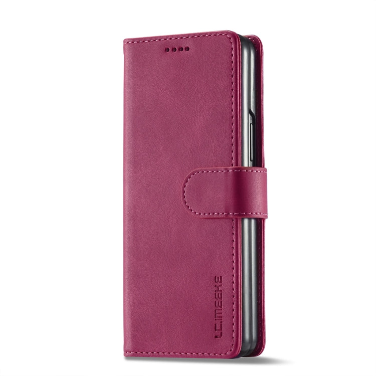 For Samsung Galaxy Z Fold4 5G LC.IMEEKE Calf Texture Leather Phone Case(Red)