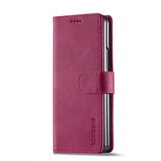 For Samsung Galaxy Z Fold4 5G LC.IMEEKE Calf Texture Leather Phone Case(Red)